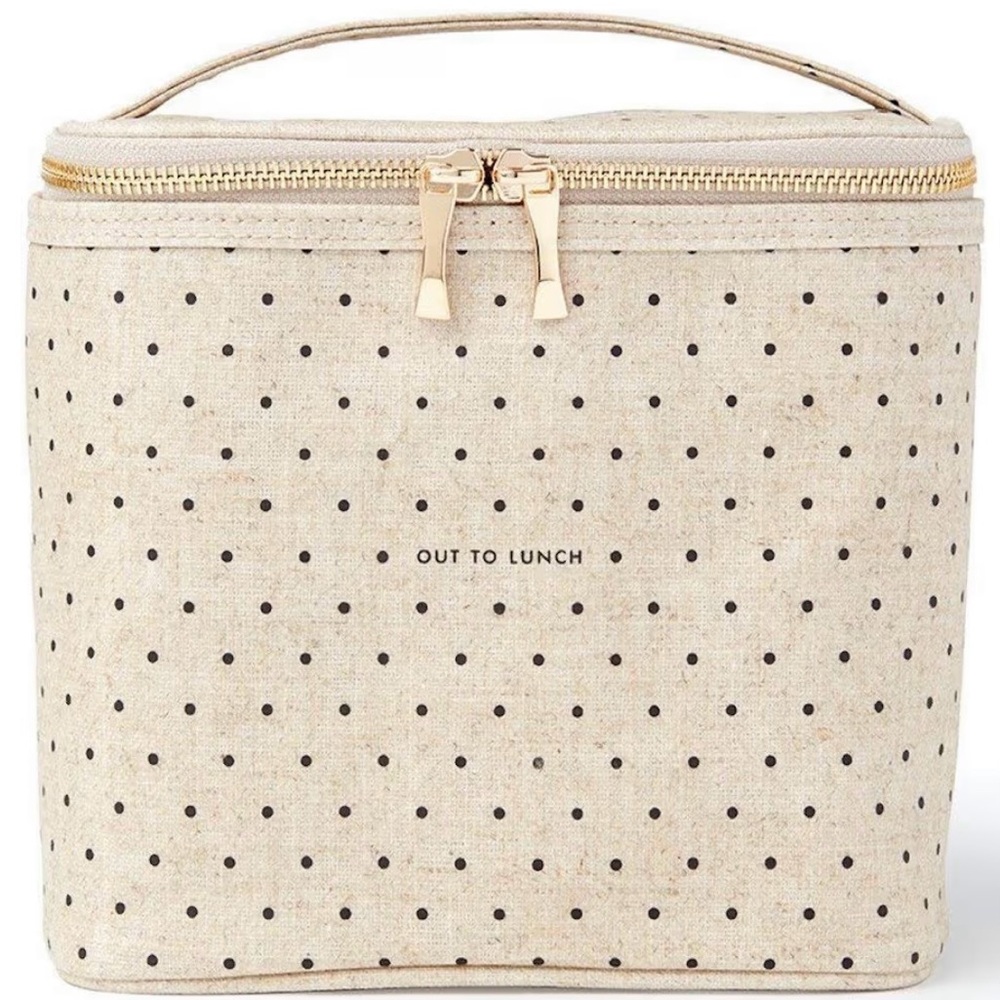 Kate Spade Cream and Black Polka Dot Lunch Tote